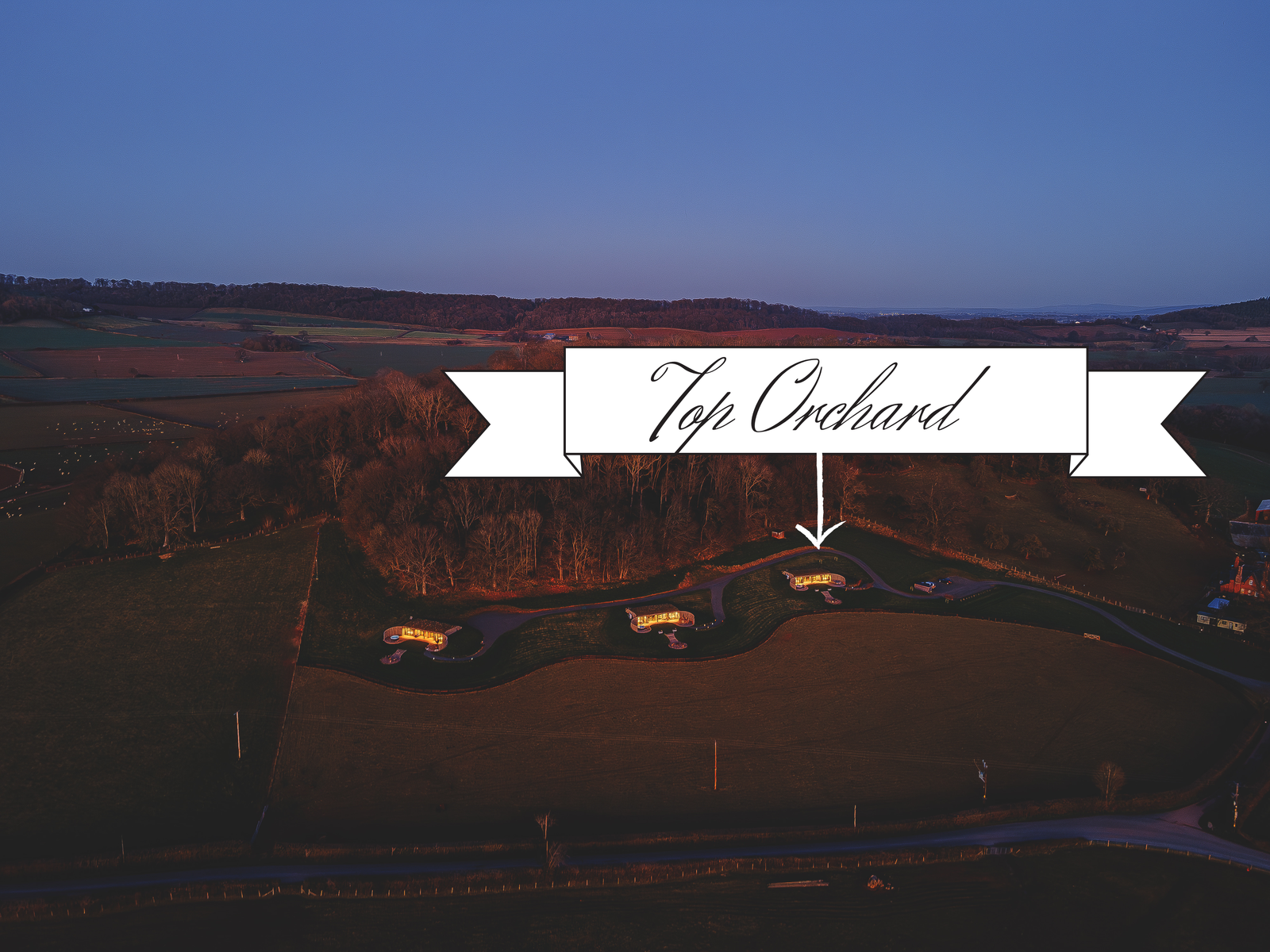 Top Orchard lodge seen from above